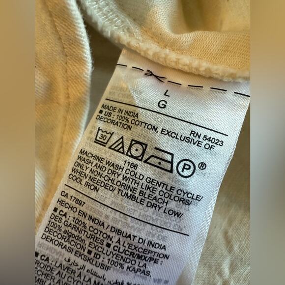 Old Navy Women Square Neck Longsleeve Cream Top Size Large Tiered Cotton Spring - Picture 6 of 8